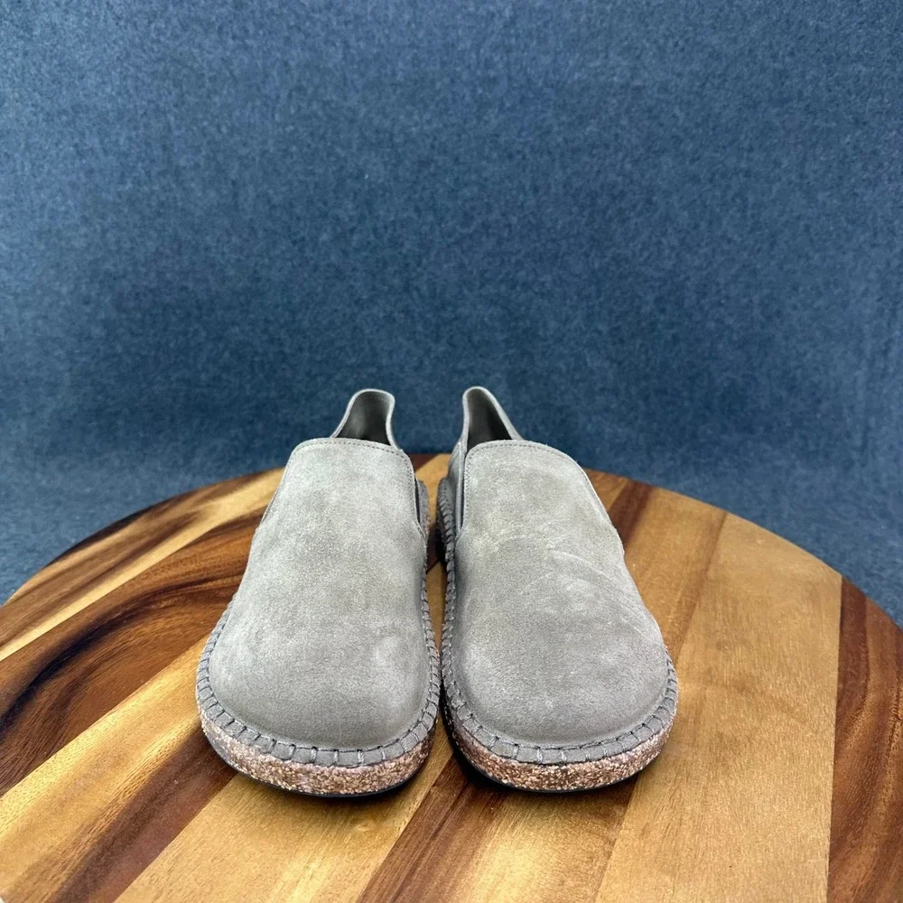 Birkenstock Callan Suede Slip On Shoes Taupe Gray Womens 6 EU 37 Worn Once